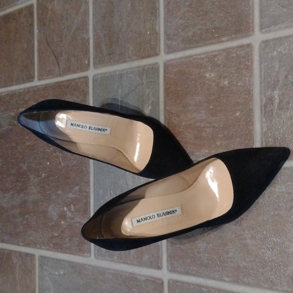 Manolo blahnik BB 105 black suede pump heel classic pump size 36.5 - Picture 11 of 12